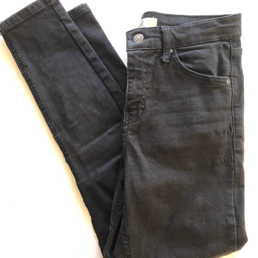Used Topshop Faded Black Jeans - High Rise